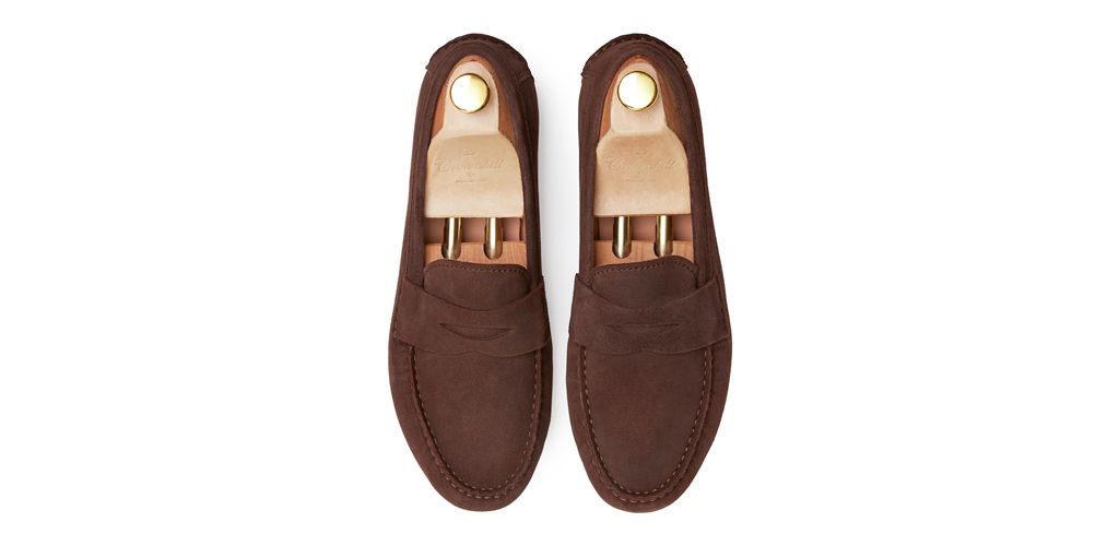 Loafer Penny, sapatos de camurça, sapato marrom escuro, loafer, máscara de sapato, sapatos confortáveis