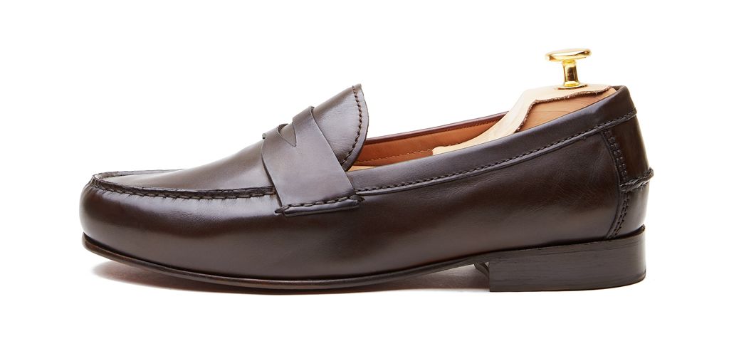 Loafer Penny, sapatos de pele, sapato marrom, loafer, máscara de sapato, sapatos confortáveis