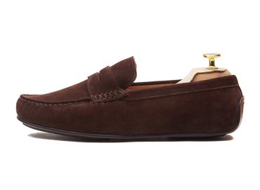 The Cerdena: Brown Calf Suede Driver | Mixed Sole | Crownhill Shoes