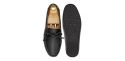 Driving shoe with a bow in dark brown shade. comfortable shoe for summer