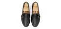 Loafers with side boucles. Comfortable brown leather moccasins for summer