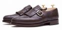 Zapato semi brogue marrón con hebilla plateada, zapato italiano 