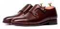 Zapato de doble hebilla marrón, zapato marrón para hombre, zapatos cómodos, calzado de calidad en España, monkstrap marrón para hombre, monkstrap chocolate