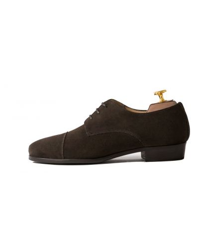 Suede oxford shoes, suede brown oxford shoes, good quality handmade shoes, store in Madrid handmade shoes
