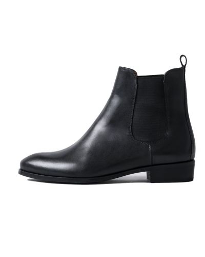 Chelsea boots en cuir noir, bottes sans lacets, bottes confortables pour les femmes