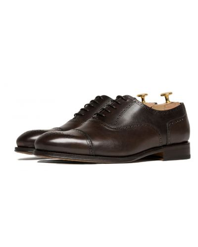 Chaussures intemporelles, chaussures brun Oxford pour les hommes, chaussures full brogue chocolat