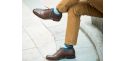 Chaussures intemporelles, chaussures brun Oxford pour les hommes, chaussures full brogue chocolat