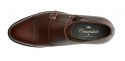 Zapato de dos hebillas de marrón chocolate, doble monkstrap marrón de ante