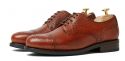 Zapatos de golf en piel orange, zapatos blucher con brogueado en piel naranja, zapatos cómodos con aberturas
