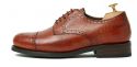 Zapatos de golf en piel orange, zapatos blucher con brogueado en piel naranja, zapatos cómodos con aberturas