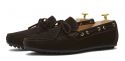 String driver shoe made in dark brown. comfortable shoe for summer