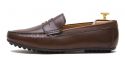 Driver shoes with eye mask in brown. Comfortable shoe for summer
