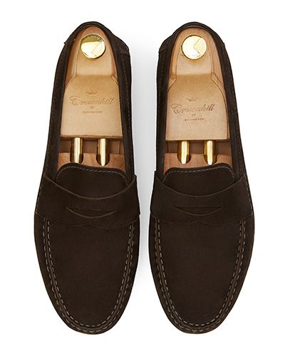 Penny loafer, suede shoes, dark brown shoe, loafer, shoe mask, diamond mask, comfortable shoes