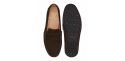 Zapato mocasín con antifaz hecho con ante de calidad en color marrón oscuro. zapato cómodo para el verano