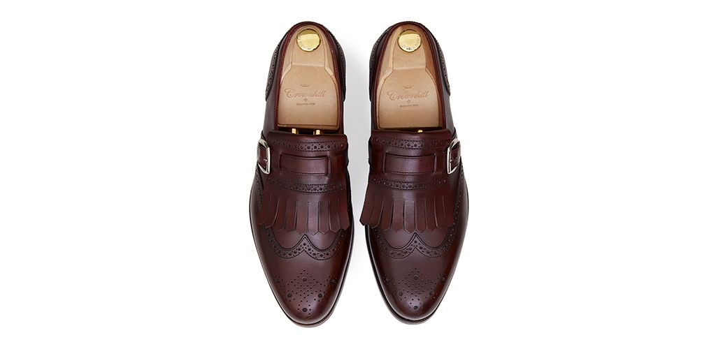 Bordo monaci punta accento ala, bordo scarpe da uomo