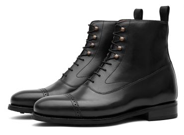 Botas casuais de Balmoral, botas pretas para homens, botas clássicas para senhores, botas intelectual moderno, botas casuais