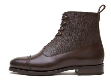 Botas de Oxford para os homens, botas Balmoral para homens, botas marrons escuros, botas confortáveis, botas perfeitas chuvia
