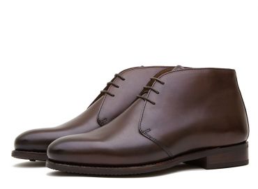 Bottes chukka en cuir brun foncé, bottes pour hommes décontractées