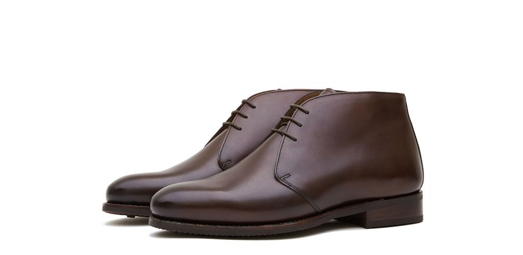 Bottes chukka en cuir brun foncé, bottes pour hommes décontractées