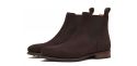 Bottes chelsea en daim brun foncé, bottes pour hommes décontractées