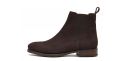 Dark brown suede chealsea boots, cassual mens boots