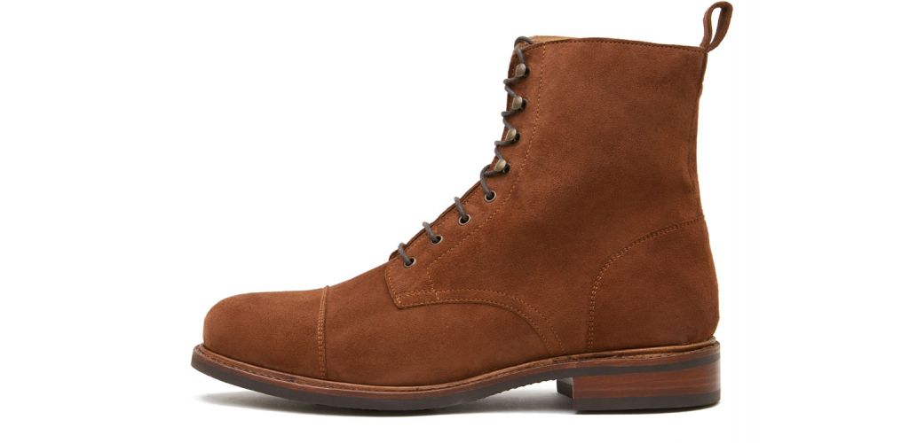 Botas derby pala cortada marrón, botas cordones con ganchos, botas marrones para hombre, botas balmoral