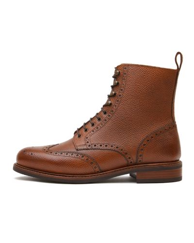 Brown Derby boots, wing tip boots, scotch grain boots