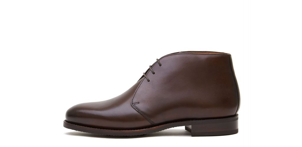 Bottes chukka en cuir brun foncé, bottes pour hommes décontractées