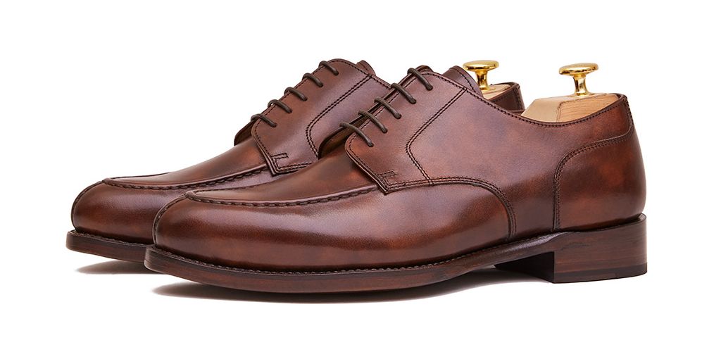 Oxford liso marrón chocolate, oxford para hombre marrón de ante