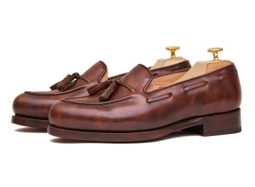 Mens loafer shoes, penny loafers, penny loafer in brown leather