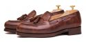 Mocassim na máscara de couro marrom, Homens de couro loafer