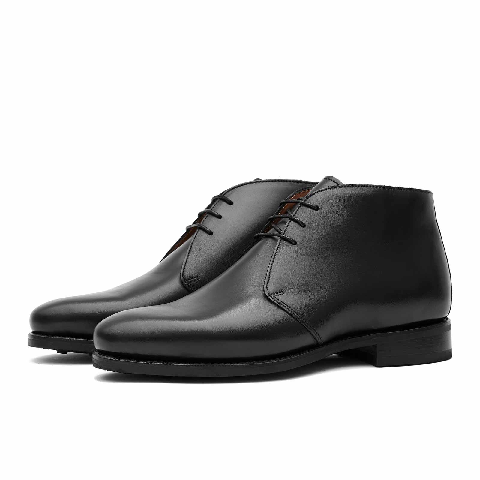 black leather chukka boots