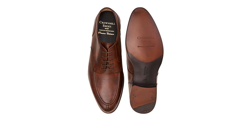 Oxford liso marrón chocolate, oxford para hombre marrón de ante