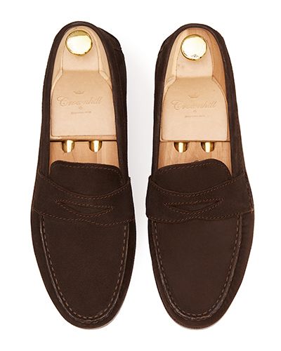 Loafer Penny, sapatos de camurça, sapato marrom escuro, loafer, máscara de sapato, sapatos confortáveis