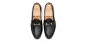 Mocassim na máscara de couro preto, Homens de couro loafer
