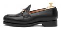 Mocasín de antifaz en piel negro, mocasín de piel para hombre