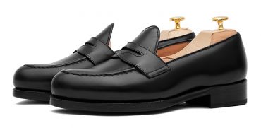 Mens loafer shoes, penny loafers, penny loafer in black leather