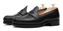 Mocassim na máscara de couro preto, Homens de couro loafer