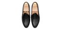 Mocasín de antifaz en piel negro, mocasín de piel para hombre
