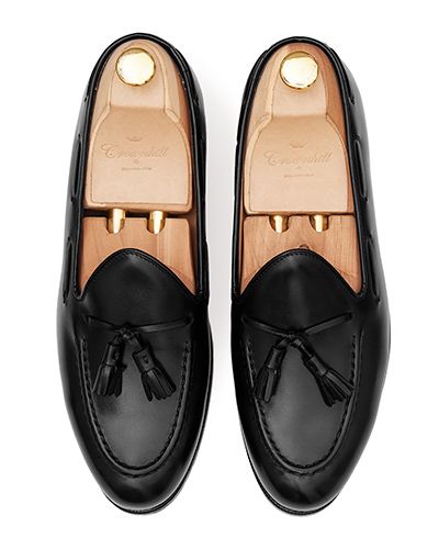 Mocassins pompon noir, chaussures noires pour les hommes, chaussures formelles, chaussures habillées noires, chaussures de bureau, chaussures pour toutes les occasions
