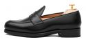 Mocasín de antifaz en piel negro, mocasín de piel para hombre