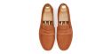 Moccasin shoe made with an eye mask quality to brown. comfortable shoe for summer