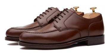 Zapato semi brogue marrón con hebilla plateada, zapatos de ante para hombre