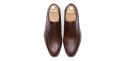 marrone scuro in pelle scamosciata piana oxford per gli uomini, mens Oxford