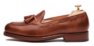 Zapato marrón de lazo, mocasín de lazo para hombre, mocasín de cuero, calzado español, mocasines marrón, zapatos cómodos, esenciales para todos los días