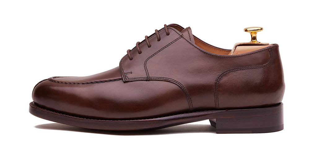 marrone scuro in pelle scamosciata piana oxford per gli uomini, mens Oxford
