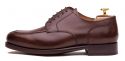 marrone scuro in pelle scamosciata piana oxford per gli uomini, mens Oxford