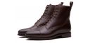 Botas de cuero de grain con cordones, botas de los hombres de cuero marrón chocolate, botas cómodas