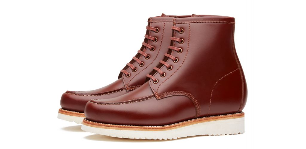 Bota derby marrón oscuro, bota de hombre de cordones, bota balmoral marrón