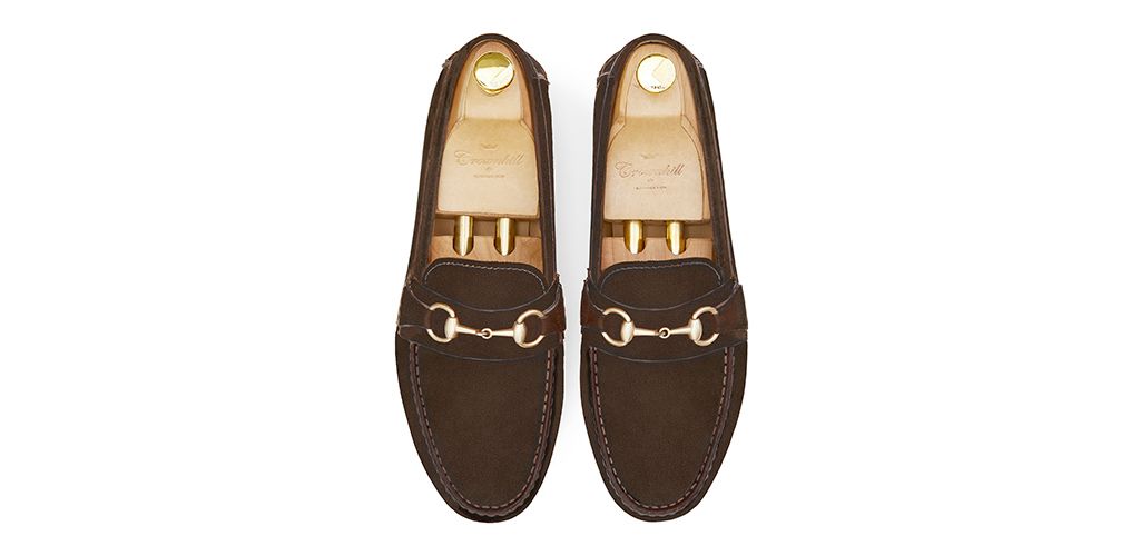 Loafers slip on buckle. Comfortable brown leather moccasins for summer